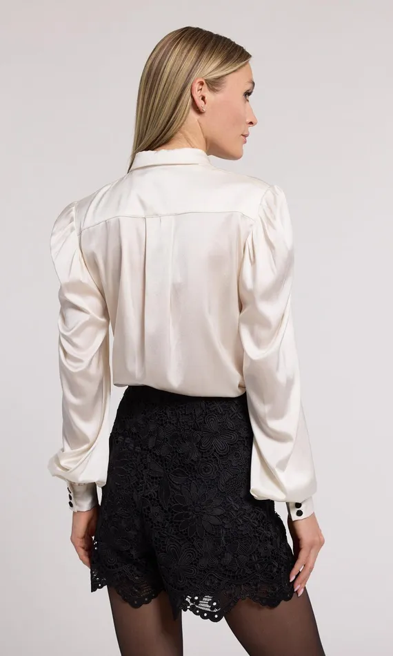 Generation Love Clothing Arly Bow Blouse Whiteblack Women Tops