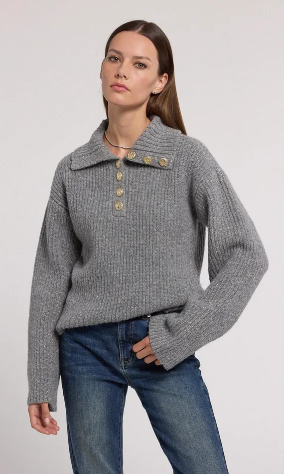 Generation Love Clothing Gayle Sweater Heather Grey Women Sweaters and Sweatshirts