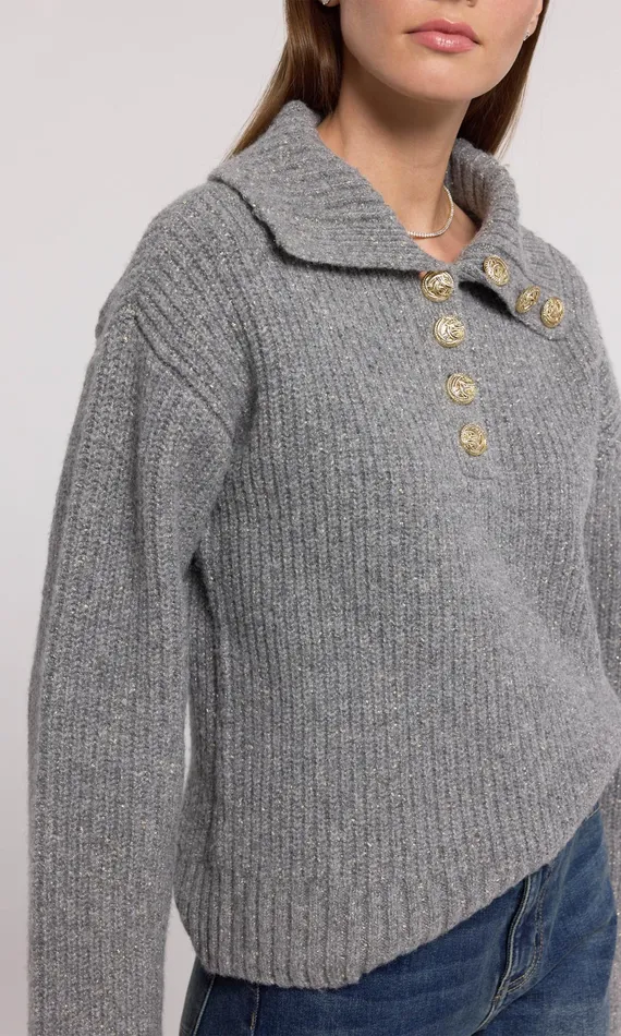 Generation Love Clothing Gayle Sweater Heather Grey Women Sweaters and Sweatshirts