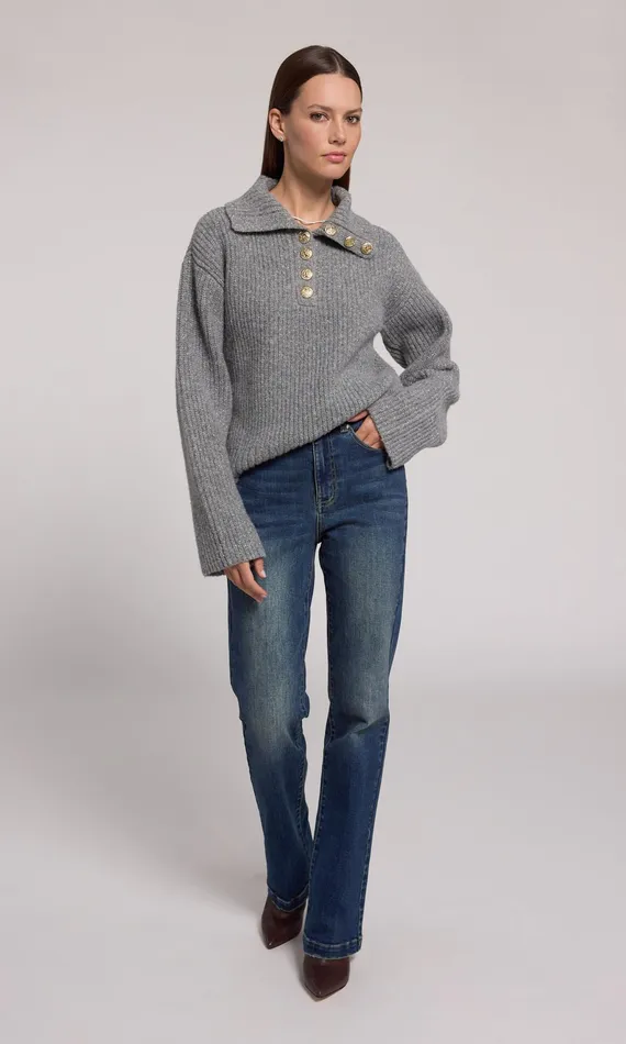 Generation Love Clothing Gayle Sweater Heather Grey Women Sweaters and Sweatshirts