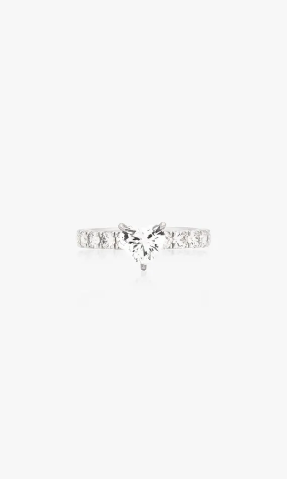 Generation Love Clothing Le Grand Amour Heart Ring 104 Carat White Gold Women Fine Jewelry
