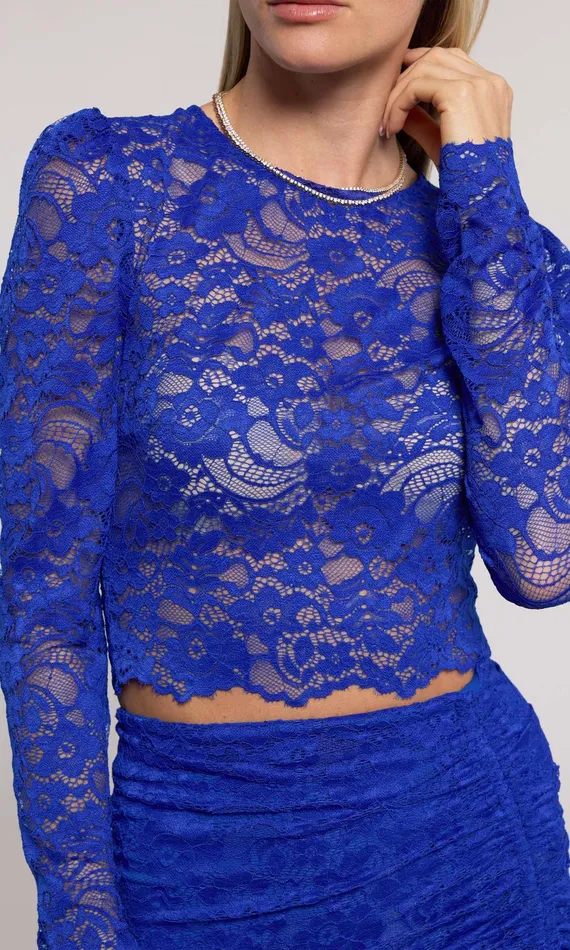 Generation Love Clothing Safia Lace Top Ultramarine Women Tops