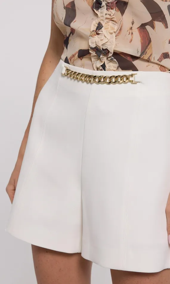 Generation Love Clothing Yuna Crepe Shorts White Women Shorts