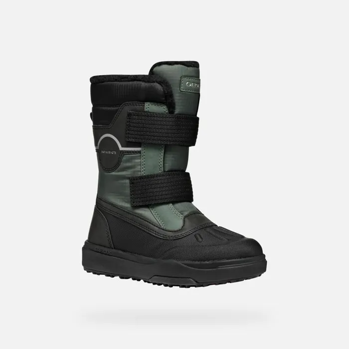 Geox Ankle Boots BUNSHEE PG ABX JUNIOR Dark GreenBlack Mid Calf Boots Dark Greenblack 8211 Kids