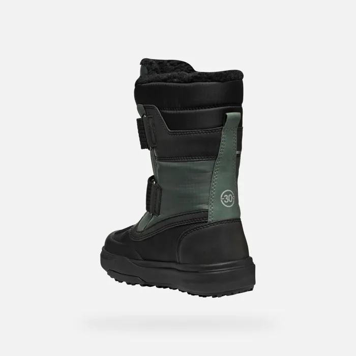 Geox Ankle Boots BUNSHEE PG ABX JUNIOR Dark GreenBlack Mid Calf Boots Dark Greenblack 8211 Kids