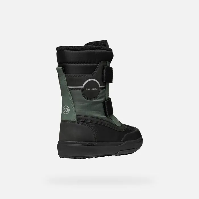 Geox Ankle Boots BUNSHEE PG ABX JUNIOR Dark GreenBlack Mid Calf Boots Dark Greenblack 8211 Kids