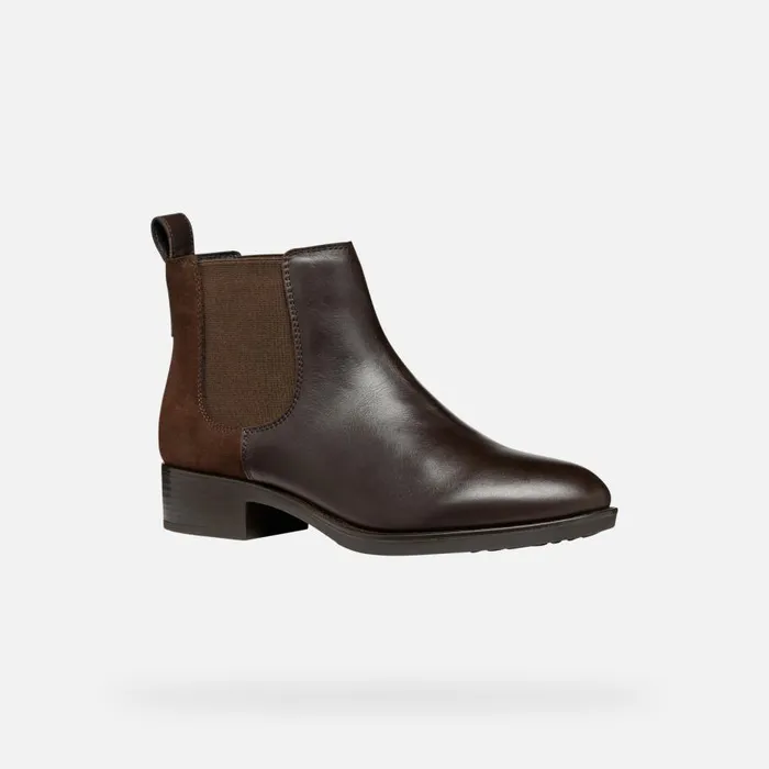 Geox Ankle Boots FELICITY WOMAN Dark Brown Chelsea Boots Dark Brown 8211 Woman