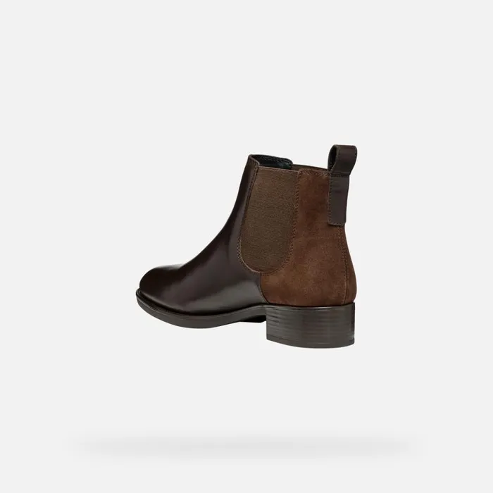 Geox Ankle Boots FELICITY WOMAN Dark Brown Chelsea Boots Dark Brown 8211 Woman