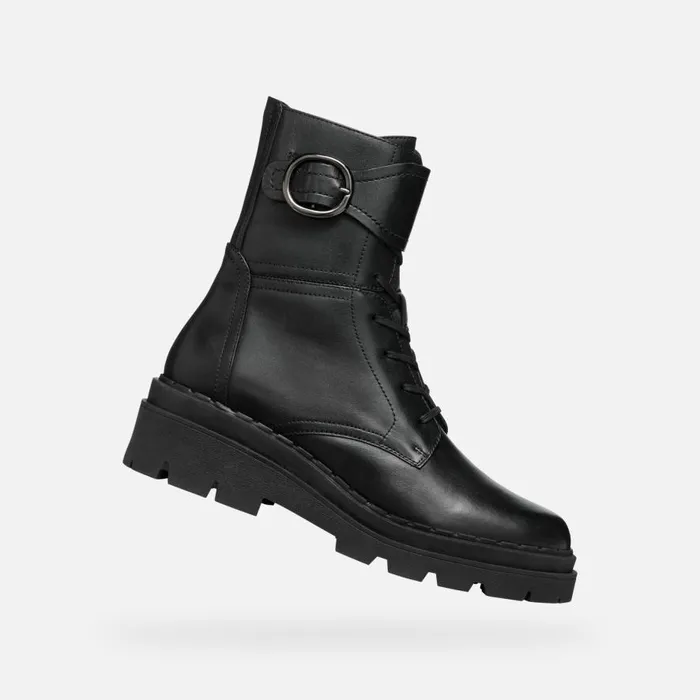 Geox Ankle Boots FELLENY WOMAN Black Combat Boots Black 8211 Woman