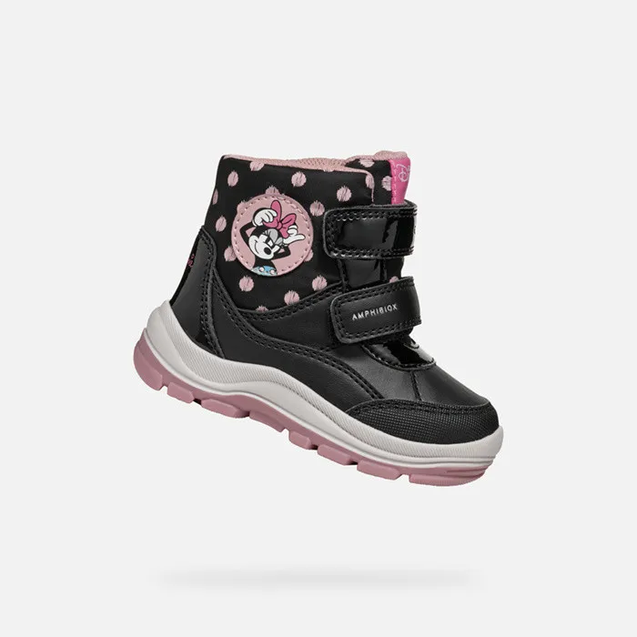 Geox Ankle Boots FLANFIL ABX BABY BlackOld Rose Minnie Blackold Rose 8211 Kids Geox Ankle Boots FLANFIL ABX BABY BlackOld Rose Minnie Blackold Rose 8211 Kids