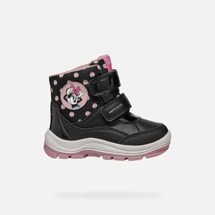 Geox Ankle Boots FLANFIL ABX BABY BlackOld Rose Minnie Blackold Rose 8211 Kids