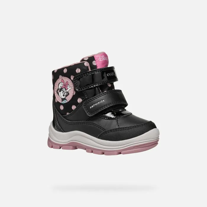Geox Ankle Boots FLANFIL ABX BABY BlackOld Rose Minnie Blackold Rose 8211 Kids