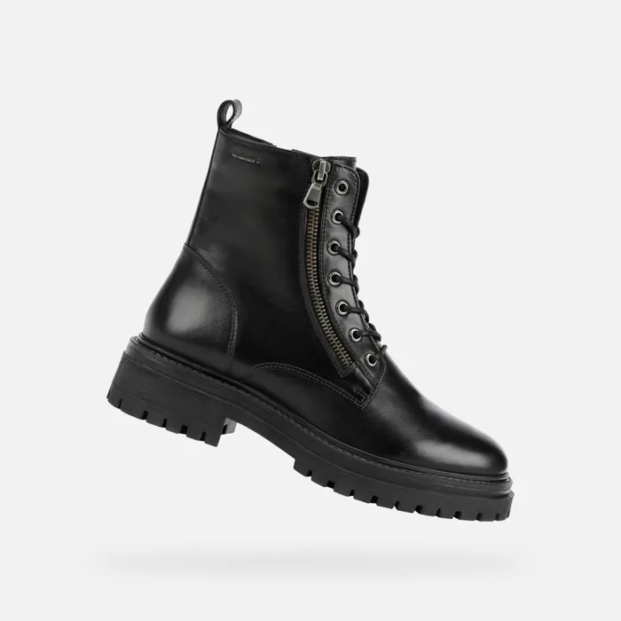 Geox Ankle Boots IRIDEA F Combat Boots Black Woman Geox Black 8211 Woman