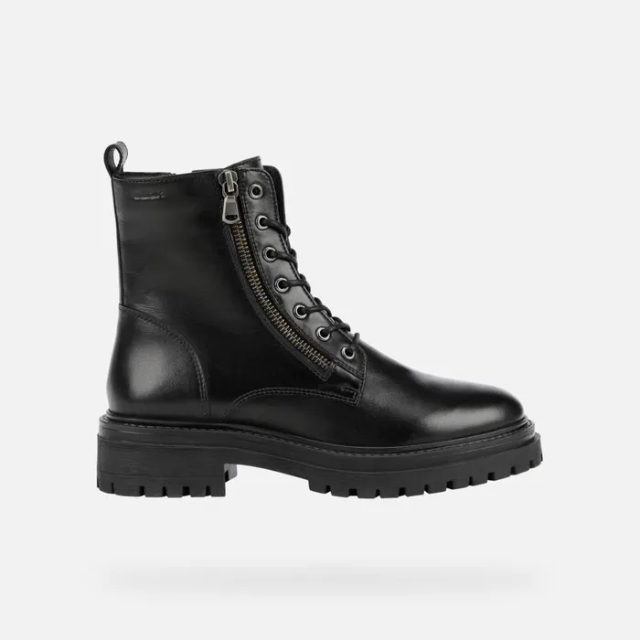 Geox Ankle Boots IRIDEA F Combat Boots Black Woman Geox Black 8211 Woman