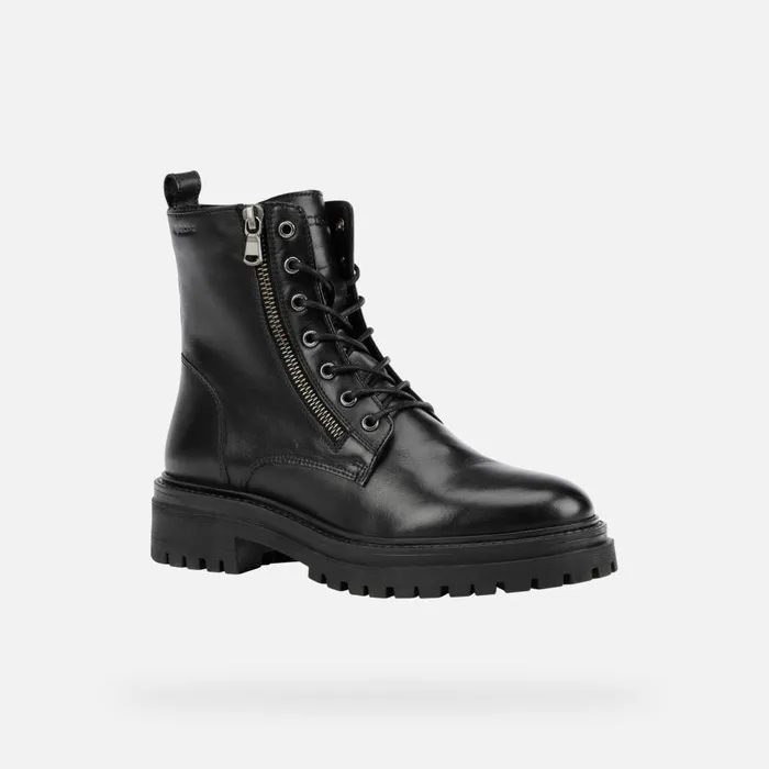 Geox Ankle Boots IRIDEA F Combat Boots Black Woman Geox Black 8211 Woman