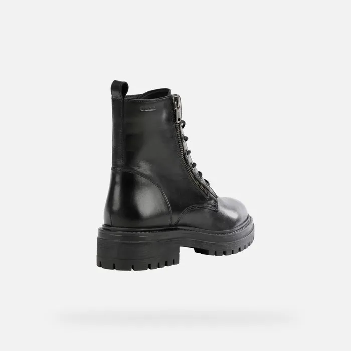 Geox Ankle Boots IRIDEA F Combat Boots Black Woman Geox Black 8211 Woman