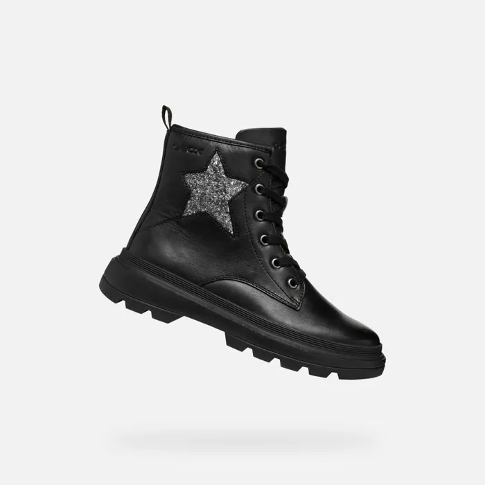 Geox Ankle Boots KIDDARTAH GIRL BlackDark Silver Combat Boots Blackdark Silver 8211 Kids Geox Ankle Boots KIDDARTAH GIRL BlackDark Silver Combat Boots Blackdark Silver 8211 Kids