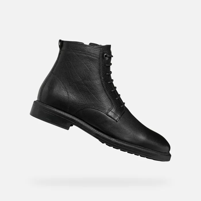 Geox Ankle Boots TIBERIO MAN Black Ankle Boots With Laces Black 8211 Man