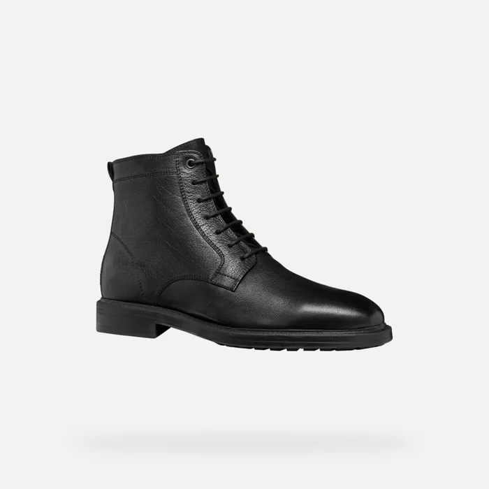 Geox Ankle Boots TIBERIO MAN Black Ankle Boots With Laces Black 8211 Man
