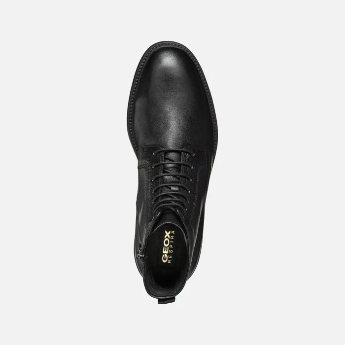 Geox Ankle Boots TIBERIO MAN Black Ankle Boots With Laces Black 8211 Man