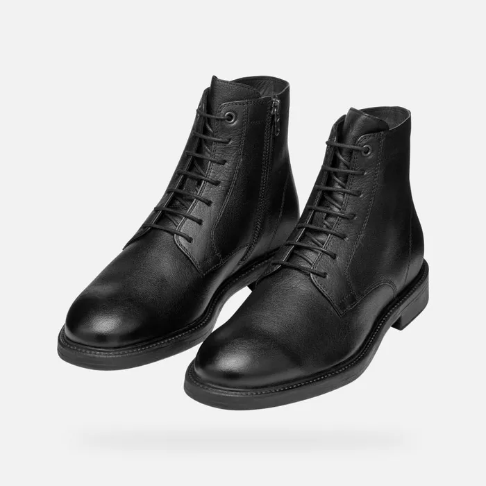 Geox Ankle Boots TIBERIO MAN Black Ankle Boots With Laces Black 8211 Man