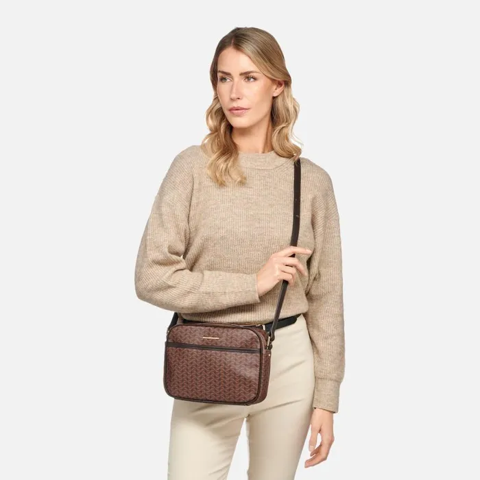 Geox Bags CELESTYE WOMAN Dark Brown Crossbody Bag Dark Brown 8211 Woman