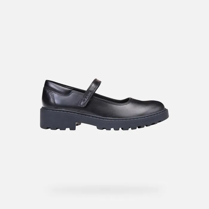 Geox Ballerinas CASEY Junior Girl039s Black Leather Ballerina Flats Geox Black 8211 Kids