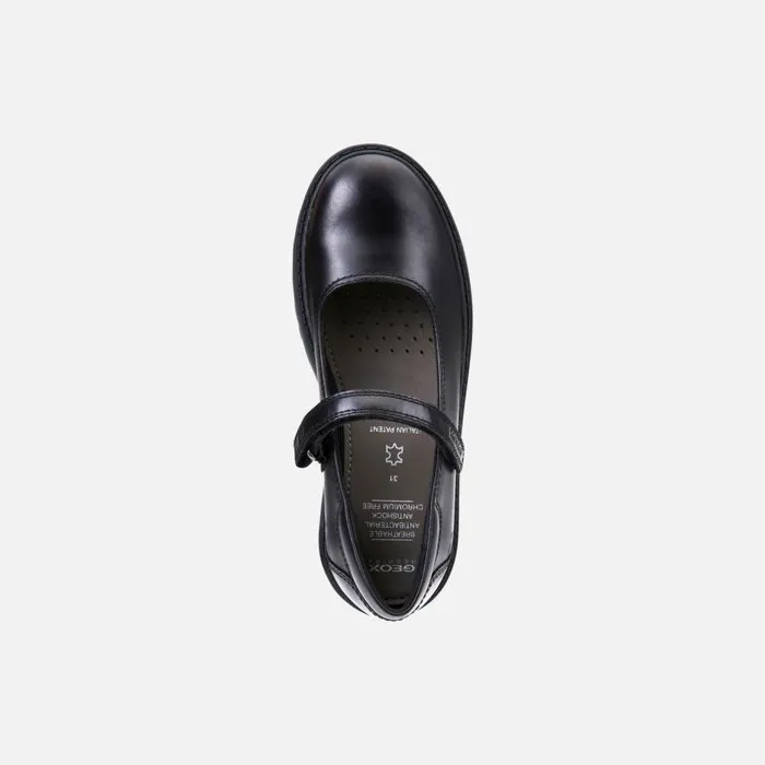 Geox Ballerinas CASEY Junior Girl039s Black Leather Ballerina Flats Geox Black 8211 Kids