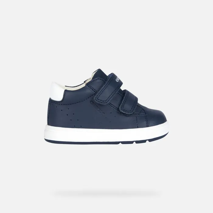 Geox First Steps BIGLIA Baby039s Navy Sneakers With Straps Geox Navyblue 8211 Kids
