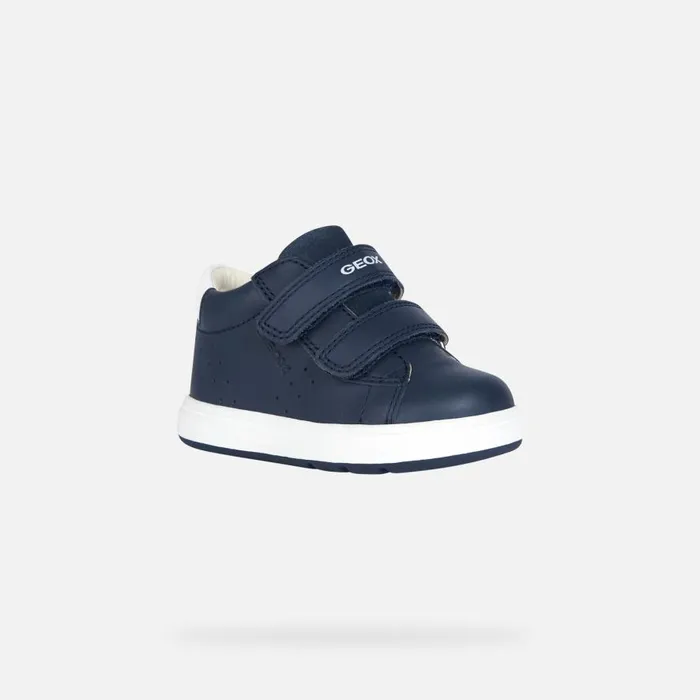 Geox First Steps BIGLIA Baby039s Navy Sneakers With Straps Geox Navyblue 8211 Kids