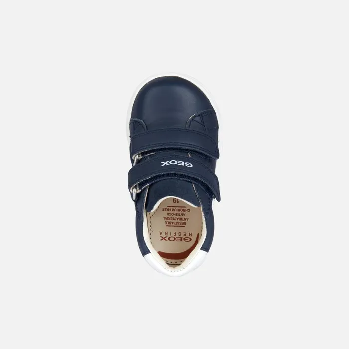 Geox First Steps BIGLIA Baby039s Navy Sneakers With Straps Geox Navyblue 8211 Kids