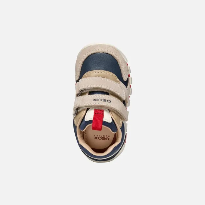 Geox First Steps IUPIDOO BABY BeigeNavy Sneakers With Straps Beigenavy 8211 Kids