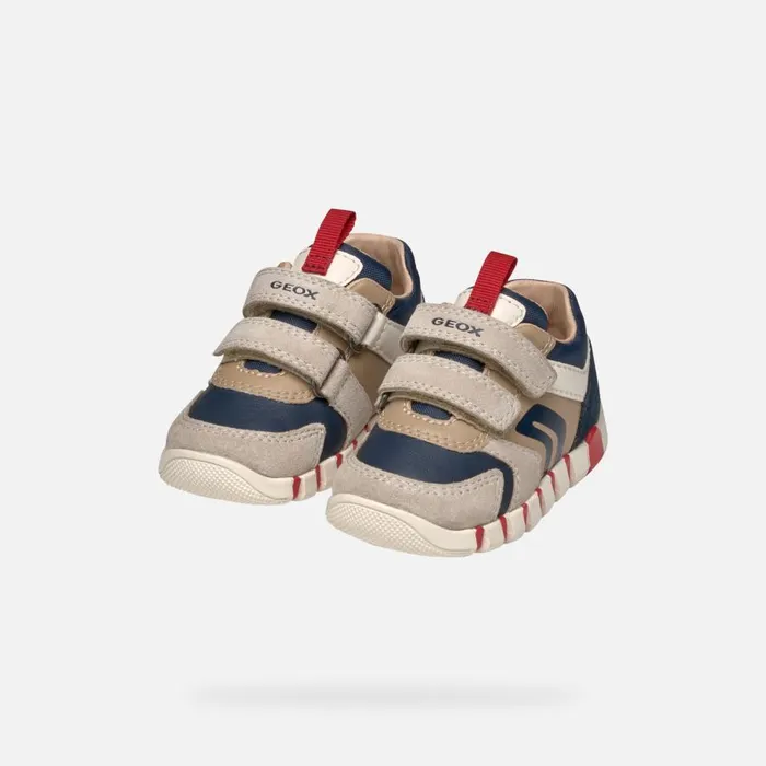Geox First Steps IUPIDOO BABY BeigeNavy Sneakers With Straps Beigenavy 8211 Kids