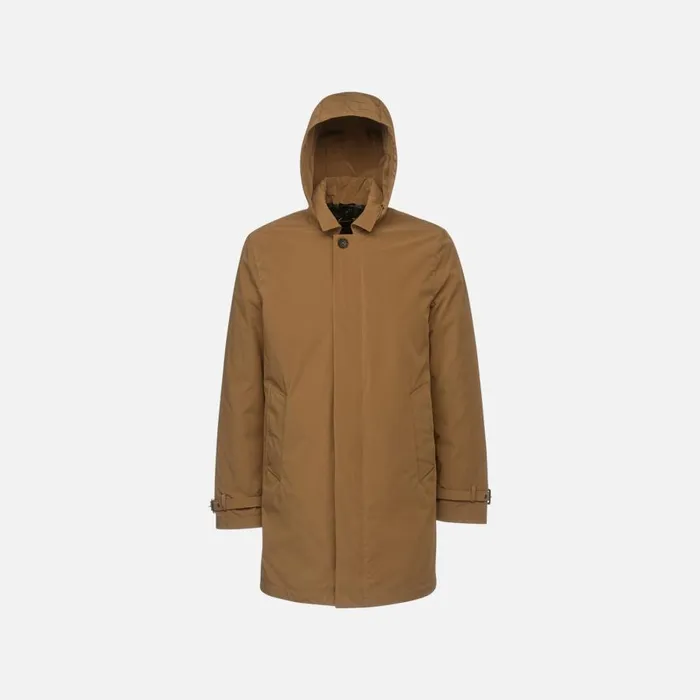Geox Jackets ANYWECO MAN Hazelnut Brown Trench Coat Hazelnut Brown 8211 Man