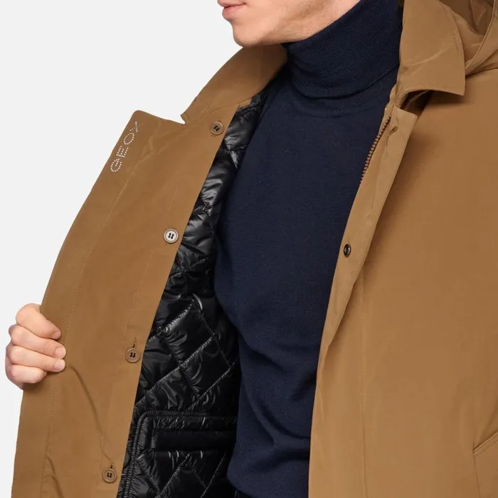 Geox Jackets ANYWECO MAN Hazelnut Brown Trench Coat Hazelnut Brown 8211 Man