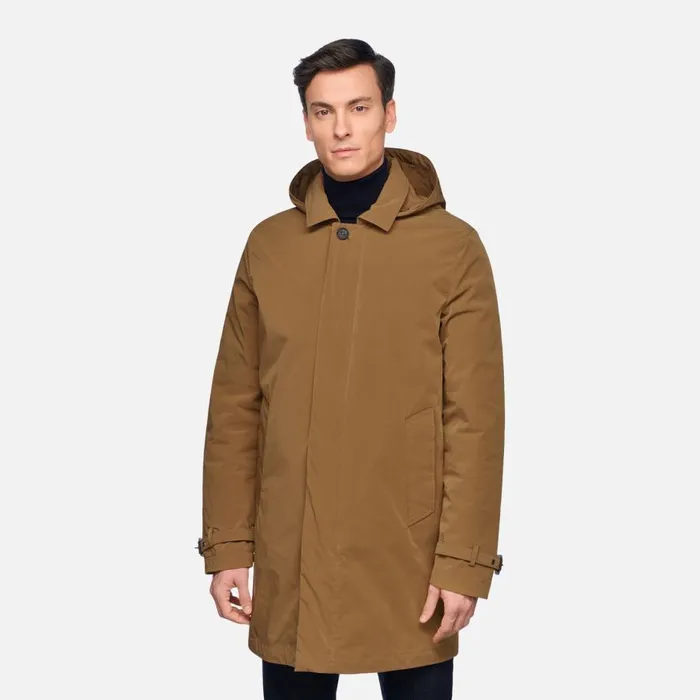 Geox Jackets ANYWECO MAN Hazelnut Brown Trench Coat Hazelnut Brown 8211 Man