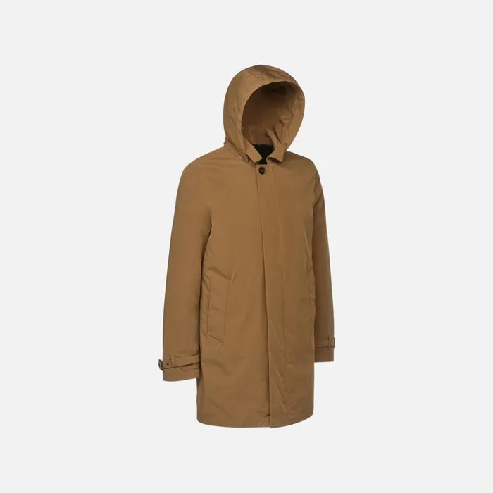 Geox Jackets ANYWECO MAN Hazelnut Brown Trench Coat Hazelnut Brown 8211 Man