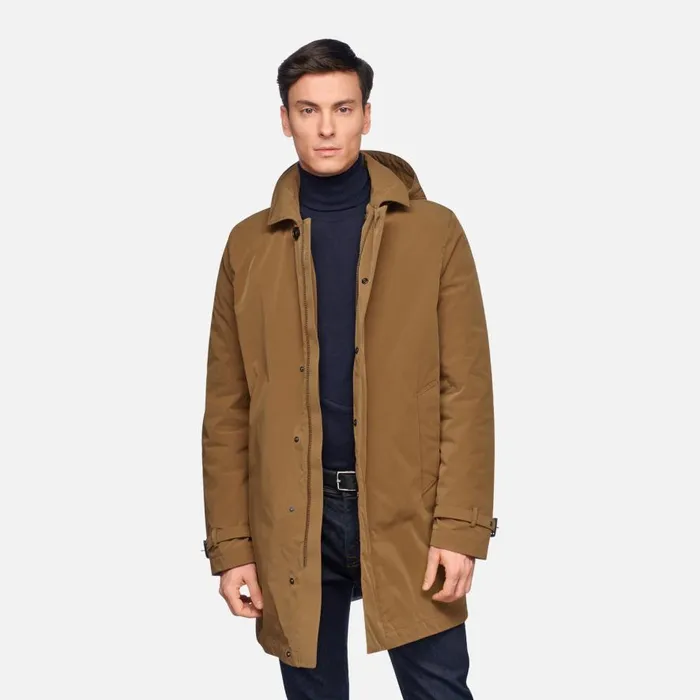 Geox Jackets ANYWECO MAN Hazelnut Brown Trench Coat Hazelnut Brown 8211 Man