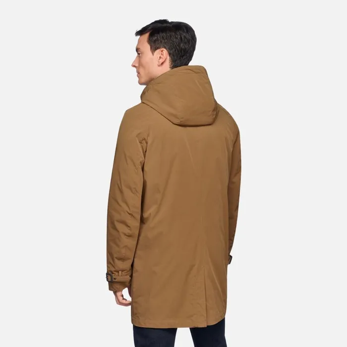 Geox Jackets ANYWECO MAN Hazelnut Brown Trench Coat Hazelnut Brown 8211 Man