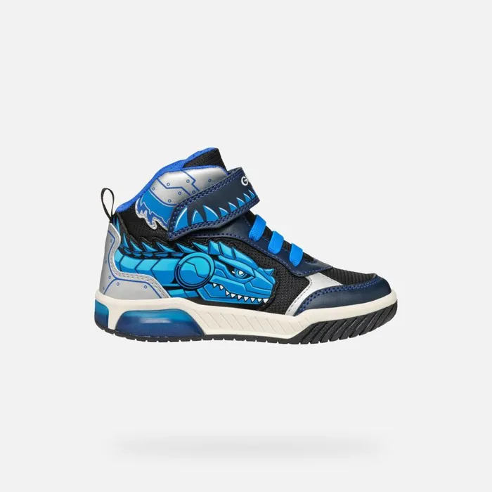 Geox LightUp Shoes INEK BOY NavyTurquoise High Top Sneakers Navyturquoise 8211 Kids