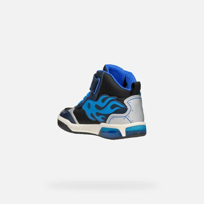 Geox LightUp Shoes INEK BOY NavyTurquoise High Top Sneakers Navyturquoise 8211 Kids