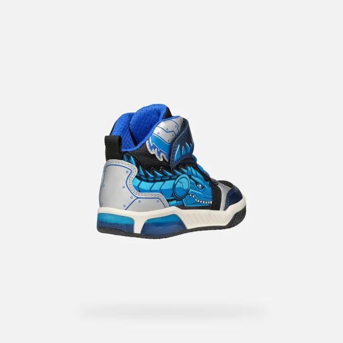 Geox LightUp Shoes INEK BOY NavyTurquoise High Top Sneakers Navyturquoise 8211 Kids
