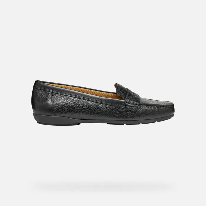 Geox Loafers ANNYTAH MOC WOMAN Black Leather Loafers Black 8211 Woman