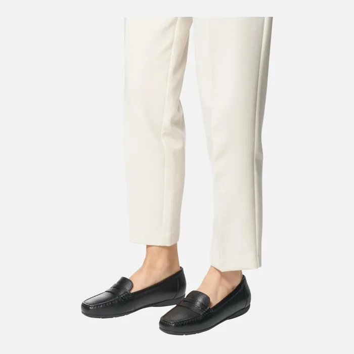 Geox Loafers ANNYTAH MOC WOMAN Black Leather Loafers Black 8211 Woman