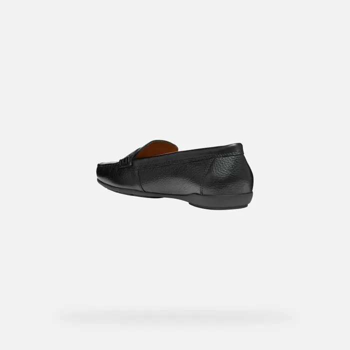 Geox Loafers ANNYTAH MOC WOMAN Black Leather Loafers Black 8211 Woman