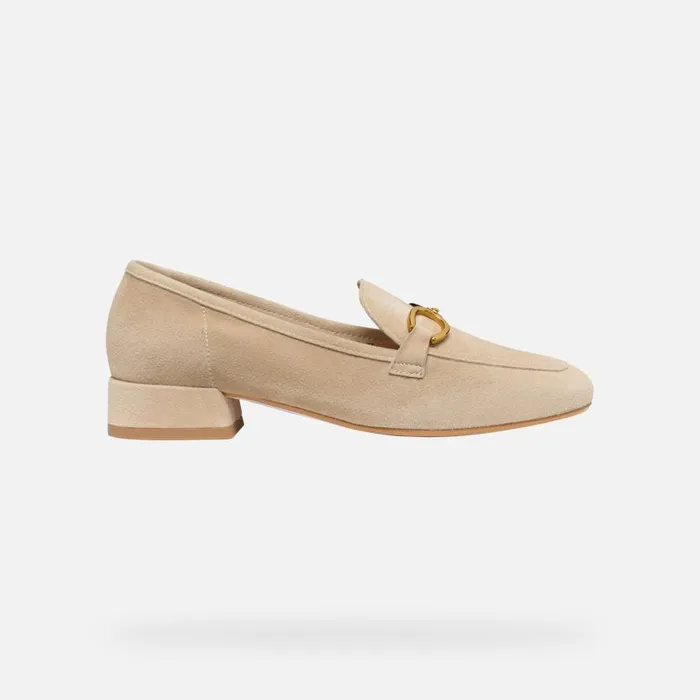 Geox Loafers DHYALMA WOMAN Light Taupe Leather Loafers Light Taupe 8211 Woman