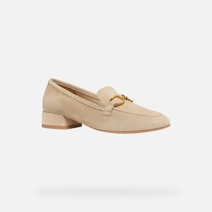 Geox Loafers DHYALMA WOMAN Light Taupe Leather Loafers Light Taupe 8211 Woman