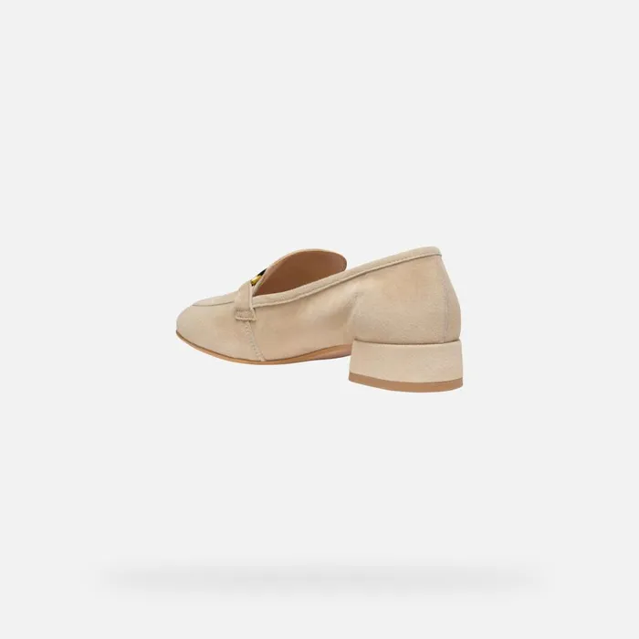 Geox Loafers DHYALMA WOMAN Light Taupe Leather Loafers Light Taupe 8211 Woman