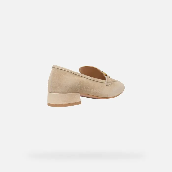 Geox Loafers DHYALMA WOMAN Light Taupe Leather Loafers Light Taupe 8211 Woman