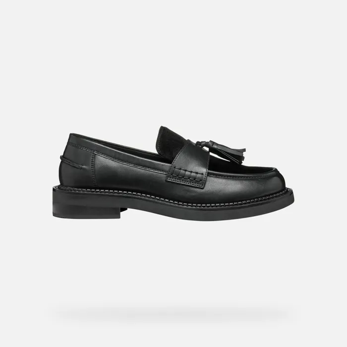 Geox Loafers SERILDA WOMAN Black Leather Loafers Black 8211 Woman